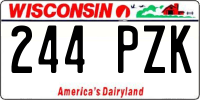 WI license plate 244PZK