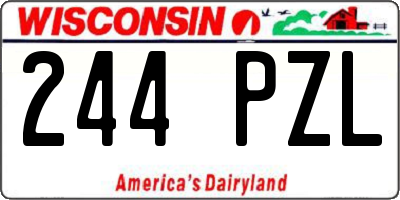 WI license plate 244PZL