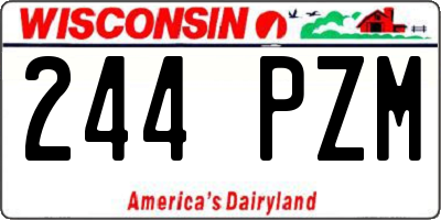 WI license plate 244PZM