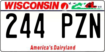 WI license plate 244PZN