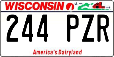 WI license plate 244PZR