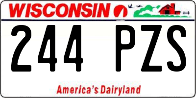 WI license plate 244PZS