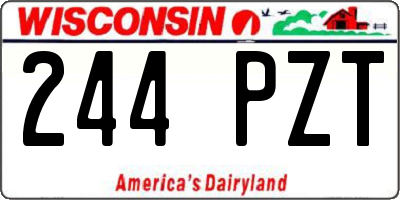 WI license plate 244PZT