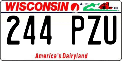 WI license plate 244PZU