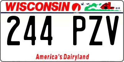 WI license plate 244PZV