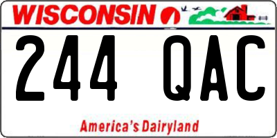 WI license plate 244QAC