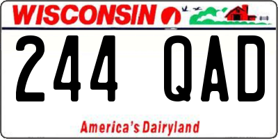WI license plate 244QAD