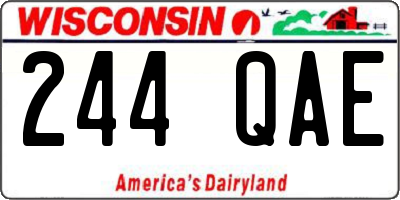 WI license plate 244QAE