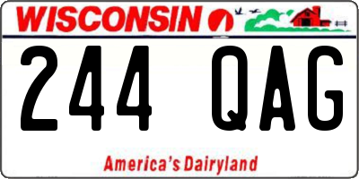 WI license plate 244QAG