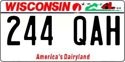 WI license plate 244QAH