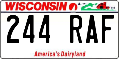 WI license plate 244RAF