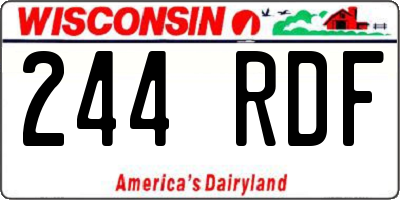 WI license plate 244RDF
