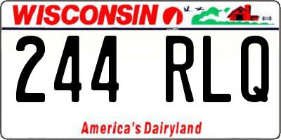WI license plate 244RLQ