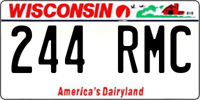WI license plate 244RMC