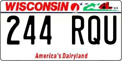 WI license plate 244RQU