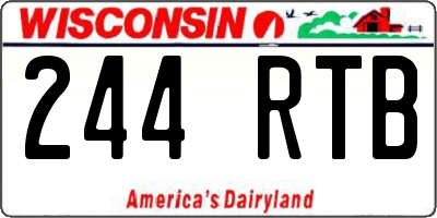 WI license plate 244RTB