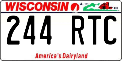 WI license plate 244RTC
