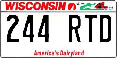 WI license plate 244RTD