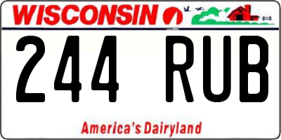 WI license plate 244RUB