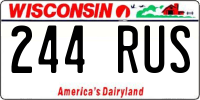 WI license plate 244RUS