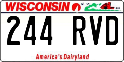 WI license plate 244RVD
