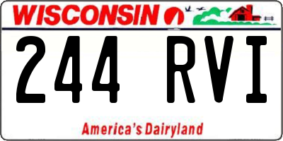 WI license plate 244RVI