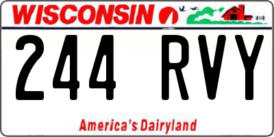 WI license plate 244RVY