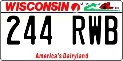 WI license plate 244RWB