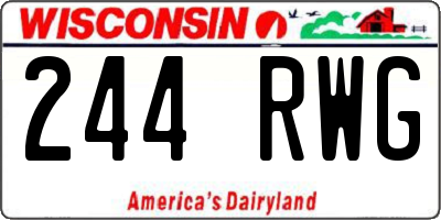 WI license plate 244RWG