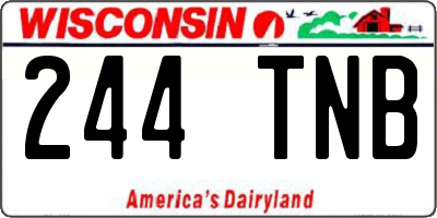 WI license plate 244TNB