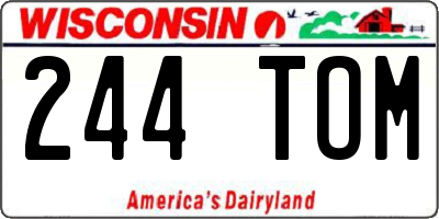 WI license plate 244TOM