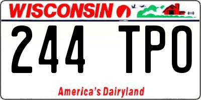 WI license plate 244TPO