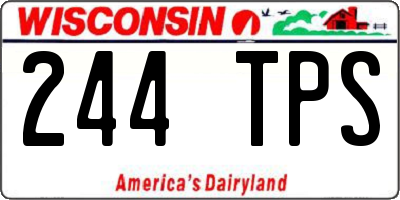 WI license plate 244TPS