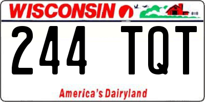 WI license plate 244TQT