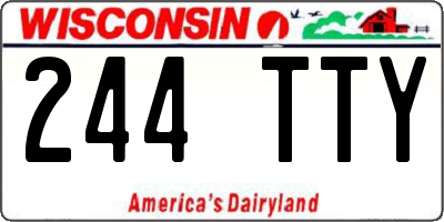 WI license plate 244TTY