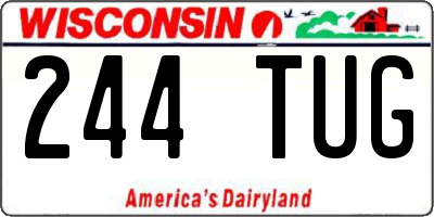 WI license plate 244TUG