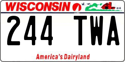 WI license plate 244TWA