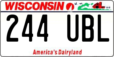 WI license plate 244UBL