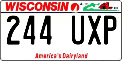 WI license plate 244UXP