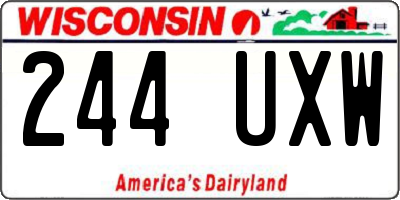 WI license plate 244UXW