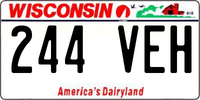 WI license plate 244VEH