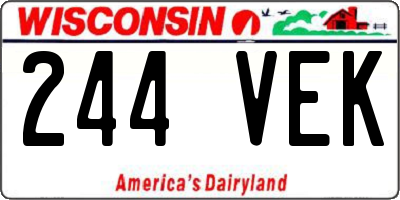 WI license plate 244VEK