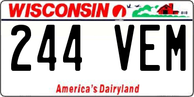 WI license plate 244VEM