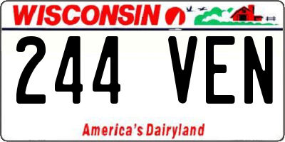 WI license plate 244VEN