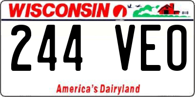 WI license plate 244VEO