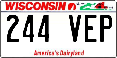WI license plate 244VEP