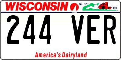 WI license plate 244VER