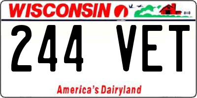 WI license plate 244VET