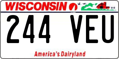 WI license plate 244VEU