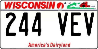 WI license plate 244VEV
